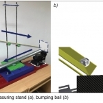 Fig. 1. Measuring stand (a), bumping ball (b)
