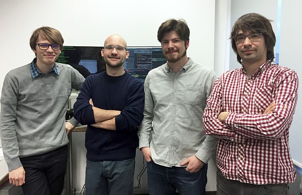 Java Script Developer Team w igus Polska (od lewej: Michał Mrozek, Damian Hercuń, Jakub Mikiciuk, Mateusz Żeromski)