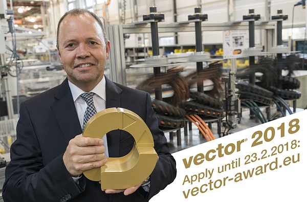 Szósta edycja konkursu o nagrodę vector® za innowacyjne i nowatorskie zastosowania w zakresie prowadzenia energii. Zwycięzcy zostaną uhonorowani podczas Targów Hanowerskich 2018