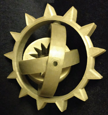 Wydrukowany w 3D model astrolabium, w którym pierścienie mogą się obracać względem siebie (fot. H. Dodziuk)