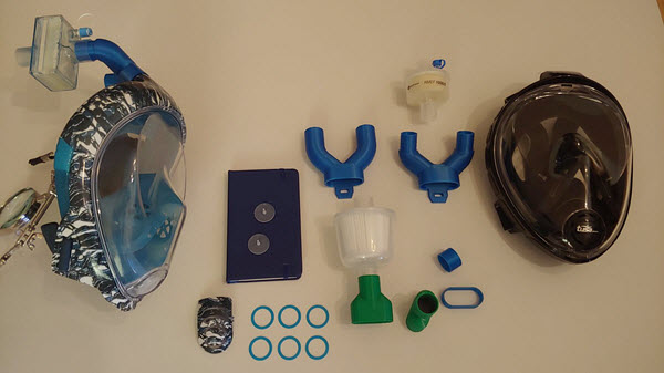  Adaptery pozwalające przerobić maski do snorkelingu w maski medyczne