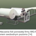 Rys. 1. Linia do wytłaczania folii porowatej firmy IMG-Plastec – wytłaczanie z rozdmuchiwaniem swobodnym poziomo [14]