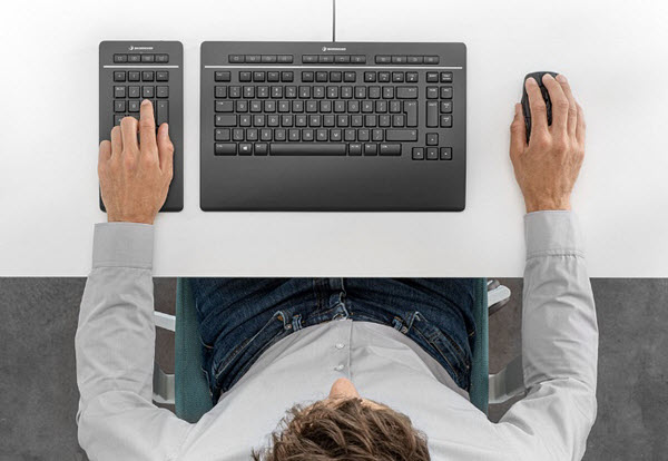 3Dconnexion Keyboard Pro with Numpad umożliwia jednoczesne korzystanie z klawiatury numerycznej i myszy